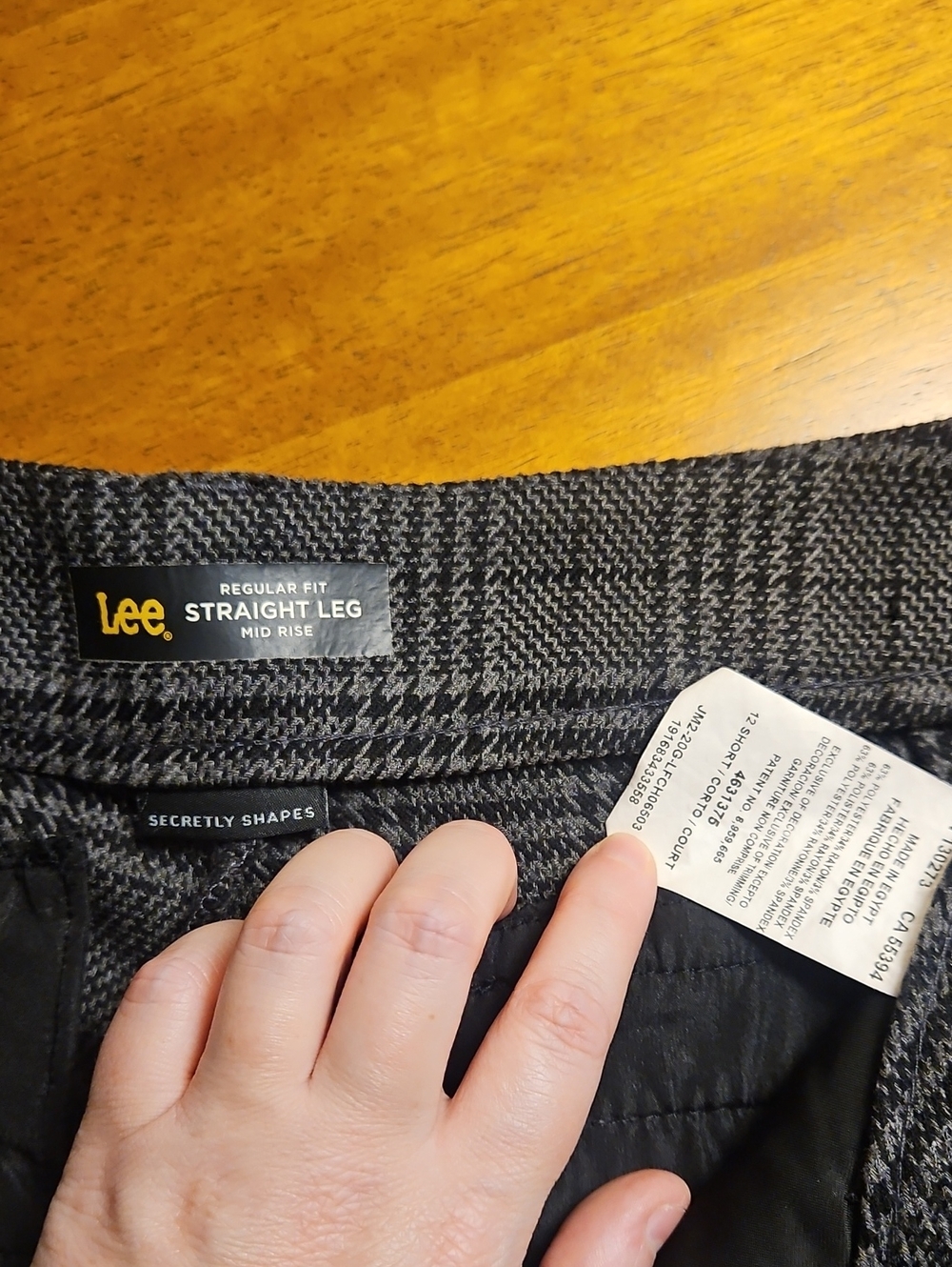 Lee Black and Gray Plaid Midrise Dress Pants - Picture 2 of 4